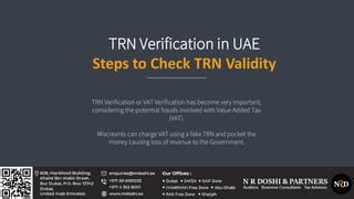 TRN Verification in UAE: Steps to check TRN Validity .